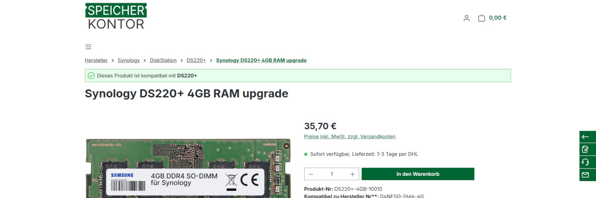 arbeitsspeicher-erweitern.de Online Shop