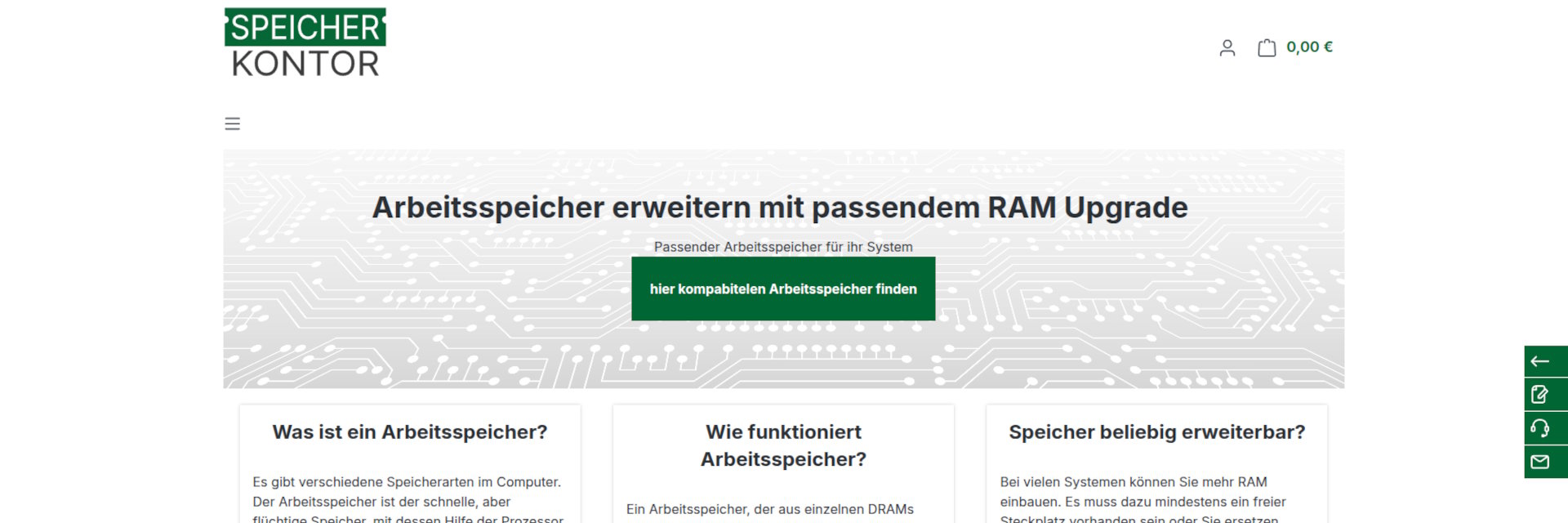 arbeitsspeicher-erweitern.de Online Shop